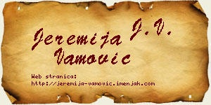 Jeremija Vamović vizit kartica